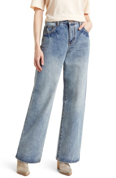 Shop One Teaspoon Jackson High Waist Wide Leg Jeans In Sunbleach Blue