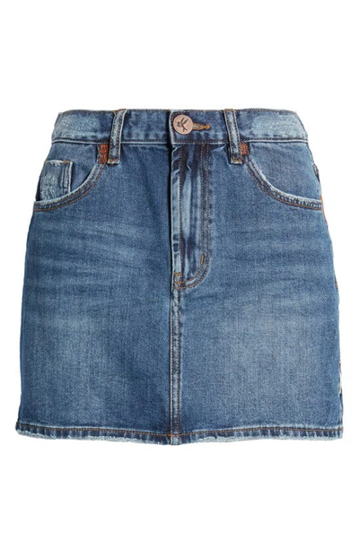 Shop One Teaspoon High Waist Denim Miniskirt In Rodeo Blue