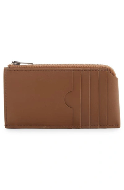 Shop Acne Studios Large Garnet Leather Zip Wallet In Camel Brown