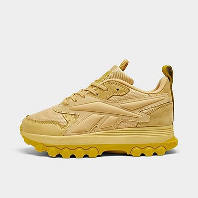 Shop Reebok Girls' Big Kids' Cardi B Classic Leather V2 Casual Shoes In Weathered Yellow/weathered Yellow/utility Yellow