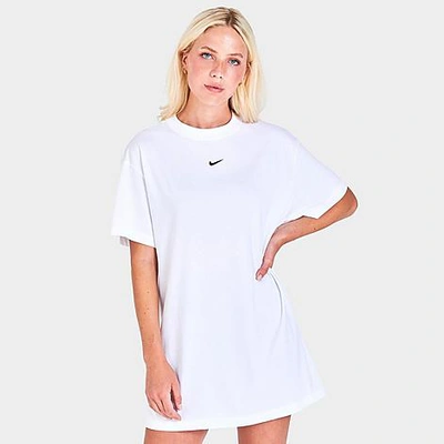 Shop Nike Women's Sportswear Essential T-shirt Dress In White/black