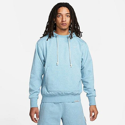 Shop Nike Men's Dri-fit Standard Issue Pullover Basketball Hoodie In Worn Blue/heather/pale Ivory