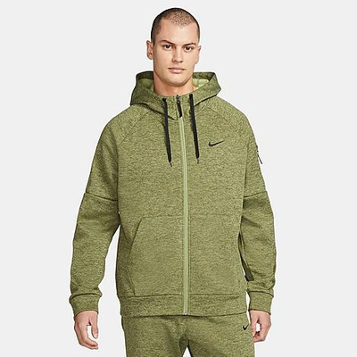 Nike Men's Therma-fit Full-zip Fitness Hoodie In Rough Green