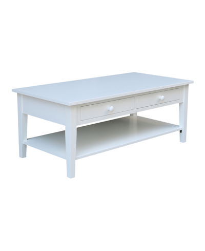 Shop International Concepts Spencer Coffee Table In White