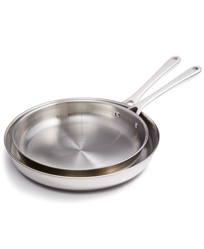 Shop The Cellar Stainless Steel 10" & 12" Open Fry Pan, Set Of 2, Created For Macy's