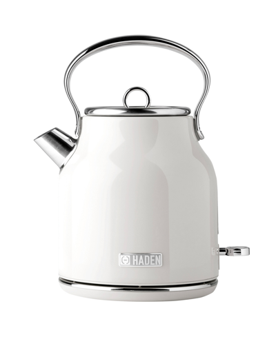 Shop Haden Heritage 1.7 L-7 Cup Stainless Steel Electric Kettle With Auto Shut-off And Boil-dry Protection In Ivory White