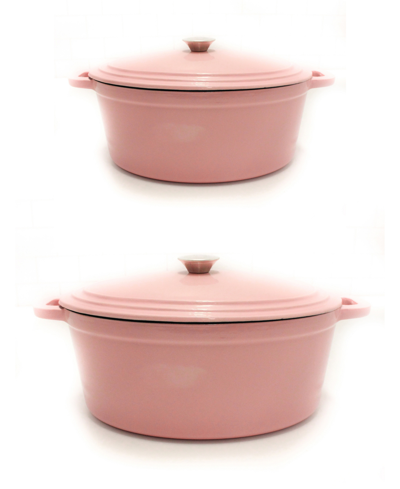Shop Berghoff Neo Cast Iron Stockpot And Covered Dutch Ovens, Set Of 2 In Pink