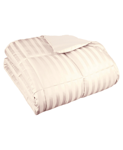 Superior Stripe Hypoallergenic Down Alternative Blanket, Twin In Ivory