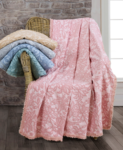 Shop American Heritage Textiles Oversized Floral Cotton Throw In Light Gray