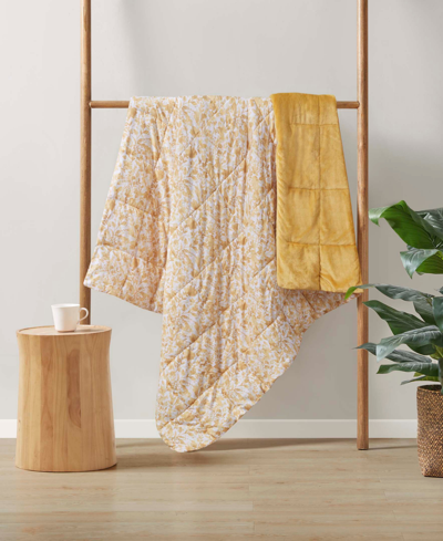 Shop Clean Spaces Quilted Throw, 50" X 60" In Floral Yellow