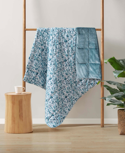 Shop Clean Spaces Quilted Throw, 50" X 60" In Floral Teal