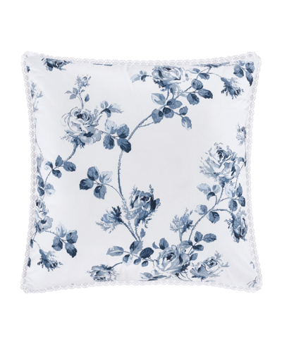 Shop Royal Court Closeout!  Rialto Chelsea Floral Decorative Pillow, 16" X 16" In French Blue