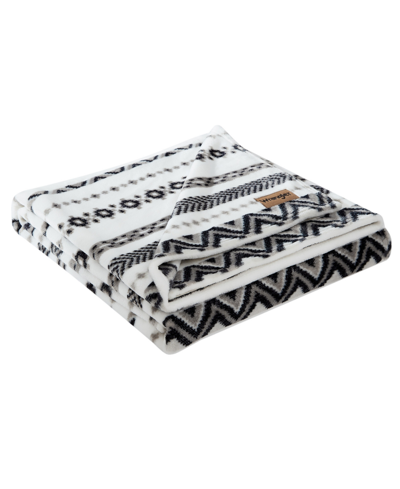 Shop Wrangler Diamond Trail Ultra Soft Plush Throw, 70" X 50" In Black And White