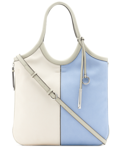 Shop Calvin Klein Gabrianna Slim Tote Bag In Cherub Wht/serenity Blue