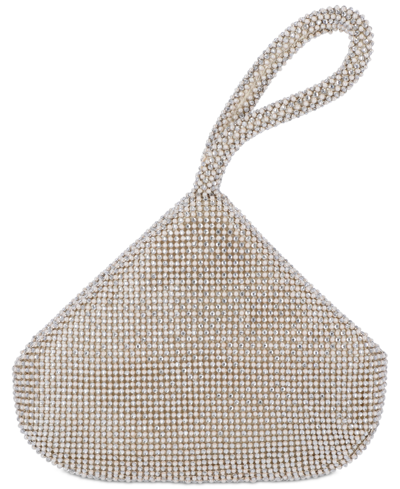 Shop Inc International Concepts Doris Sparkle Mesh Pouch, Created For Macy's In Pearl/crystal