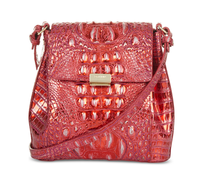 Shop Brahmin Melbourne Margo Embossed Leather Crossbody In Red