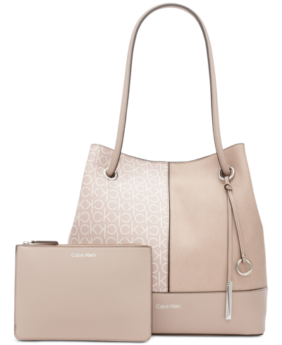 Shop Calvin Klein Gabrianna Tote In Goat Logo