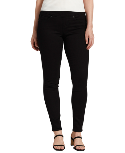 Shop Jag Women's Nora Mid Rise Skinny Pull-on Jeans In Black