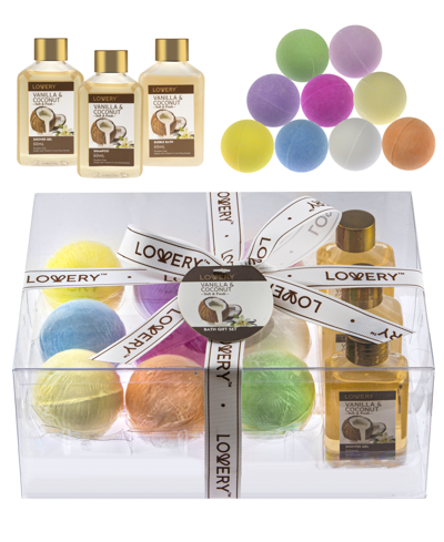 Shop Lovery 12-pc. Vanilla Coconut Body Care & Bath Bombs Gift Set