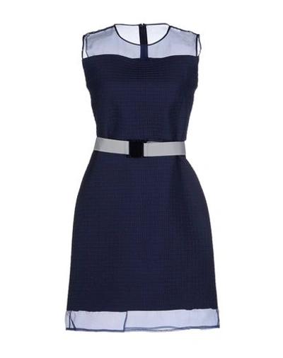 Victoria Victoria Beckham Short Dresses In Dark Blue