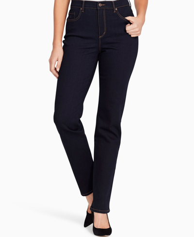 Shop Gloria Vanderbilt Amanda Straight-leg Jeans In Petite Short In Rinse