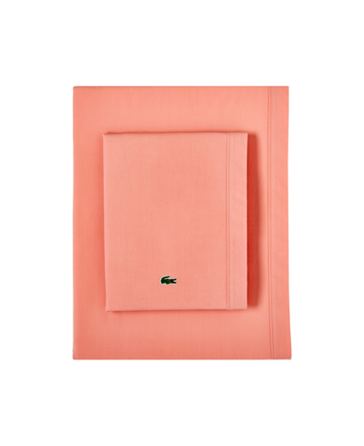 Shop Lacoste Home Solid Cotton Percale Sheet Set, Full In Canyon