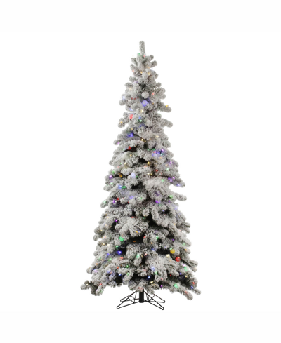 Shop Vickerman 4 Ft Flocked Kodiak Spruce Artificial Christmas Tree With 150 Multi-colored Led Lights