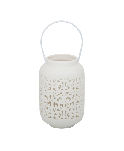 Shop Flora Bunda Led Celtic Knot Ceramic Lantern, 5.5" In Ivory