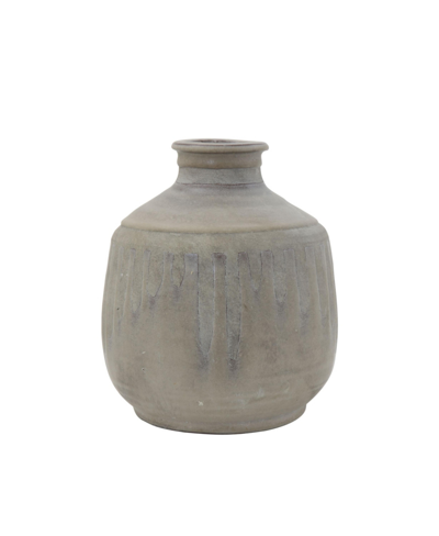 Shop Bloomingville Terracotta Vase With 2-tone Reactive Glaze, Green In Grey