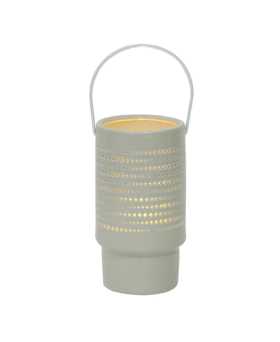 Flora Bunda Led Scale Ceramic Lantern, 5" In Gray | ModeSens