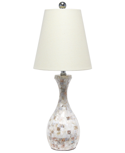Shop Lalia Home Malibu Curved Mosaic Seashell Table Lamp In Mosaic Shell
