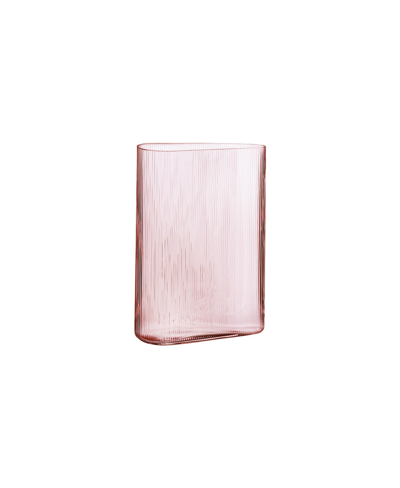 Shop Nude Glass Mist Short Vase In Dusty Rose