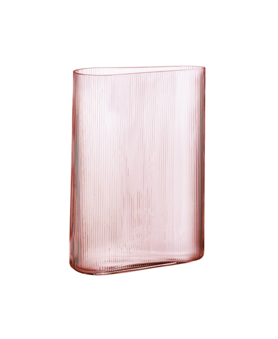 Nude Glass Mist Dusty Rose Short Vase In Dusty Rose