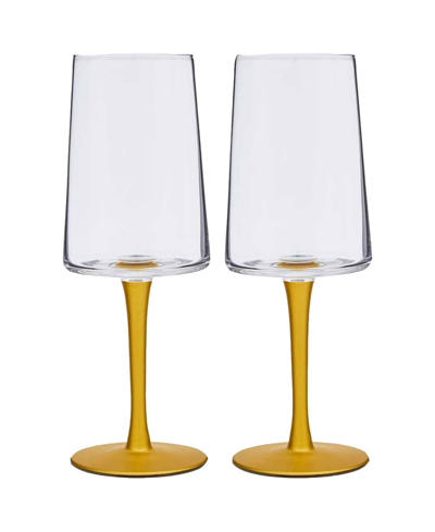 Shop Spode Creatures Of Curiosity Stem Wine Glasses Set, 2 Pieces In Gold-tone