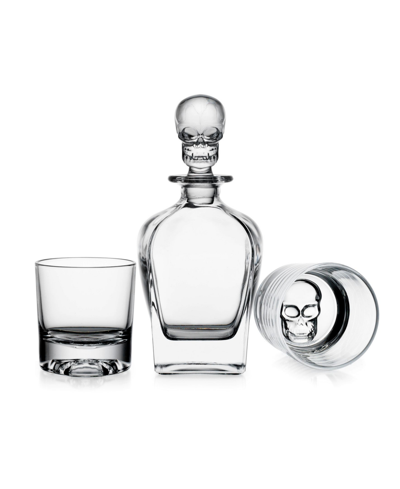 Godinger 3-piece Skull Decanter Set In Clear