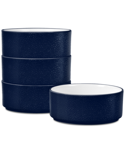 Noritake Colortex Stone Stax Cereal Bowls, Set Of 4 In Navy