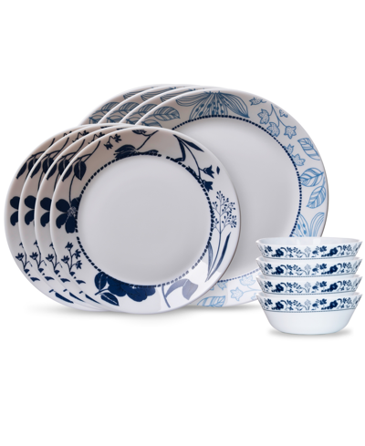 Corelle Everyday Expressions Rutherford 12-piece Dinnerware Set, Service For 4 In Bold Botanical Patterns In Burnt Sienna