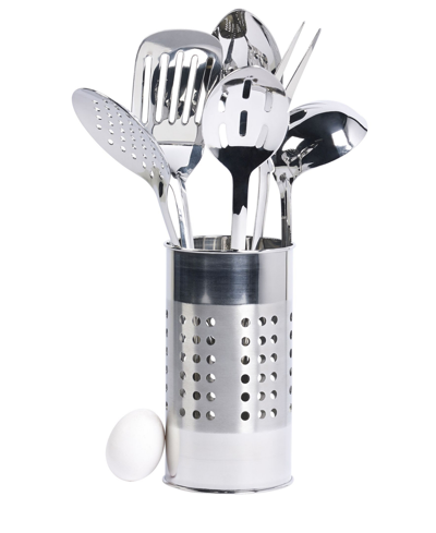 Tabletops Unlimited Basic Essentials Tub Of Tools, Set Of 7 In Silver-ton