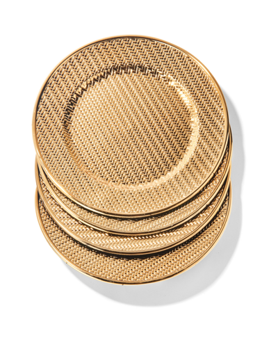 American Atelier Aubrey Gold Electroplated Charger Set Of 4 In Gold-tone