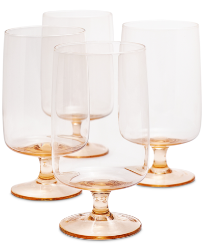 Shop Oake Stackable Water Glasses, Set Of 4, Created For Macy's In Amber