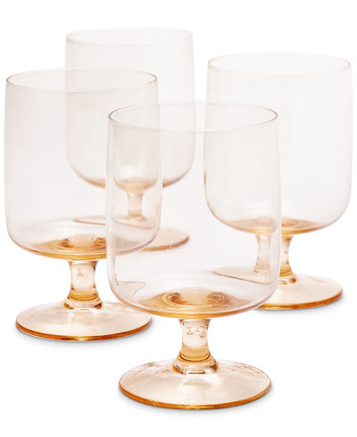 Shop Oake Stackable Short Stem Wine Glasses, Set Of 4, Created For Macy's In Amber
