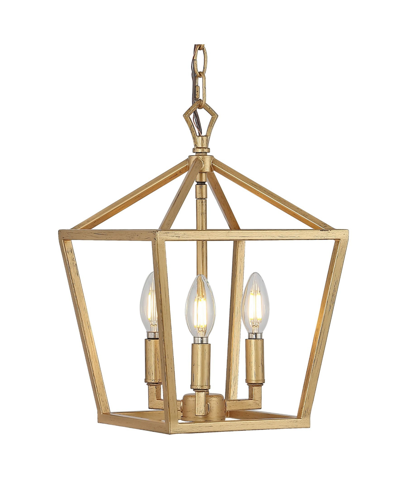Jonathan Y Ojai 3-light Classic Modern Lantern Led Pendant In Gold-tone