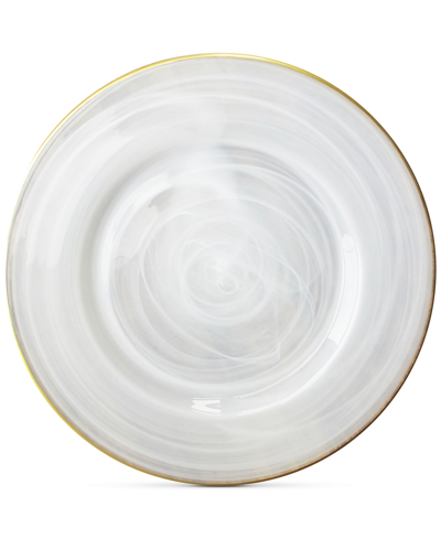 Shop American Atelier Jay Import  Alabaster Glass Charger Plate With Gold-tone Rim