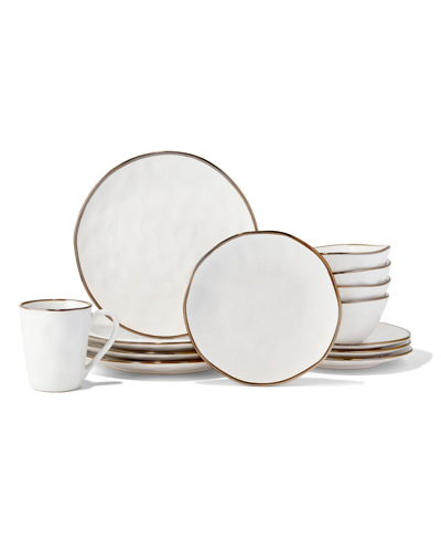 Shop American Atelier Luna Dinnerware Set, 16 Piece In Pearl