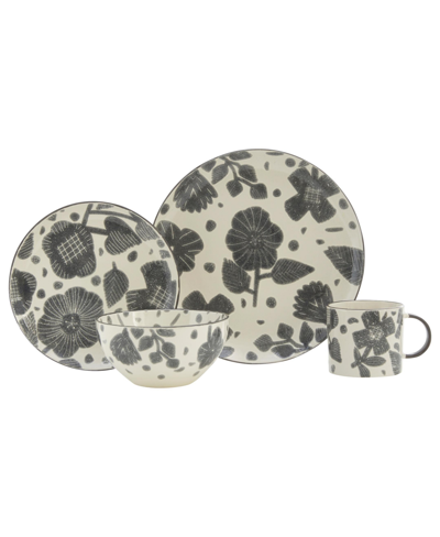 Baum Arti 16 Piece Dinnerware Set, Service For 4 In Gray