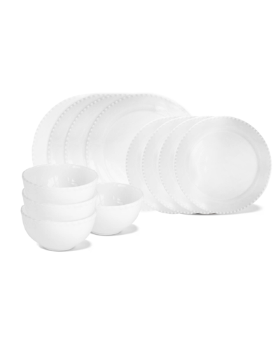 Shop American Atelier Hamilton Beaded Dinner Set, 12 Piece In White