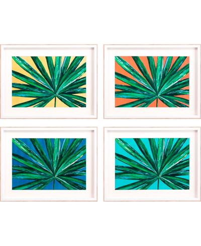 Shop Paragon Picture Gallery Tropical Palms Wall Art Set, 4 Piece In Yellow