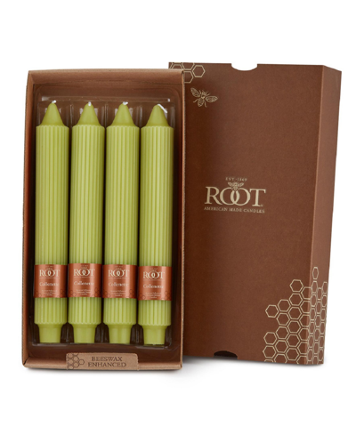 Root Candles Grecian Collenette 9" Taper Candle Set, 4 Piece In Willow