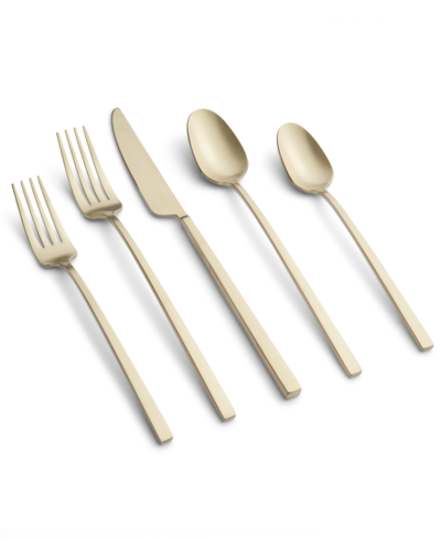 Cambridge Silversmiths Damaris Champagne Satin Flatware Set, 20 Piece In Champagne Gold-tone