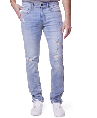 Lazer Mens Denim Distressed Straight Leg Jeans In Dennis